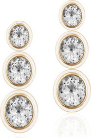 GOSHWARA Mélange Triple Tier Drop Earrings