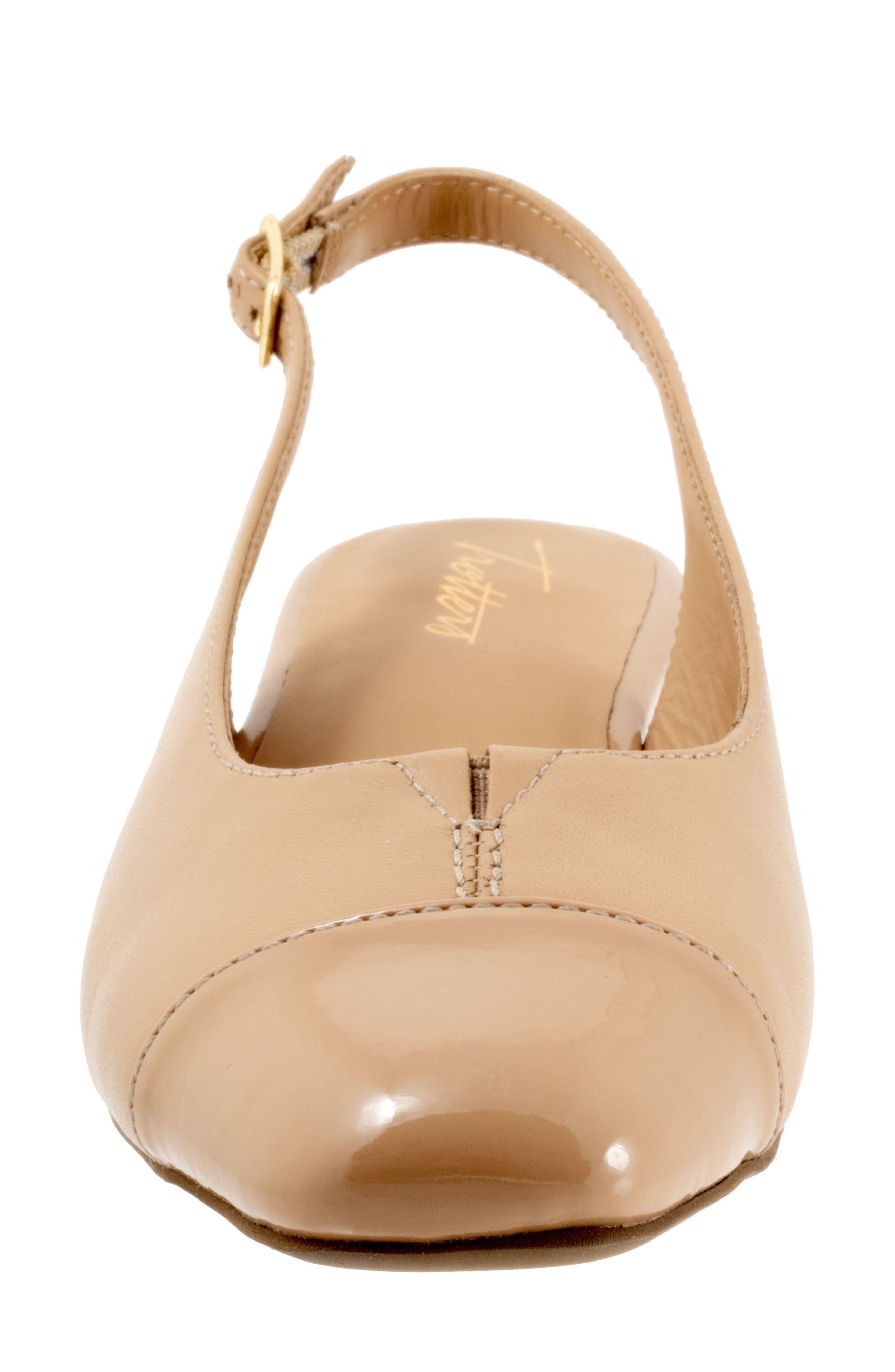 Dea Slingback Cap Toe Wedge Pump, Alternate, color, BEIGE