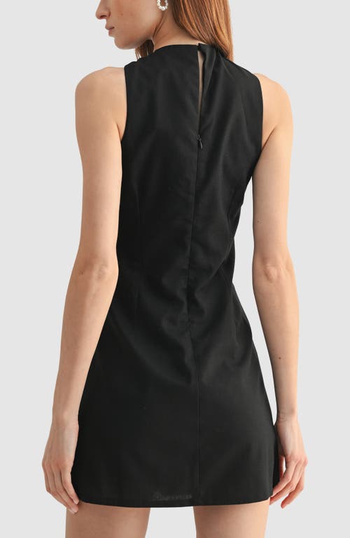 Lush Bow Appliqué A-line Minidress In Black