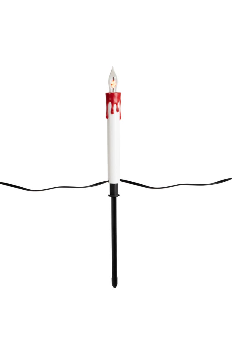 Northlight Lighted Flickering Candle Halloween Outdoor Pathway Markers - 15.25" - Set of 5, Alternate, color, White