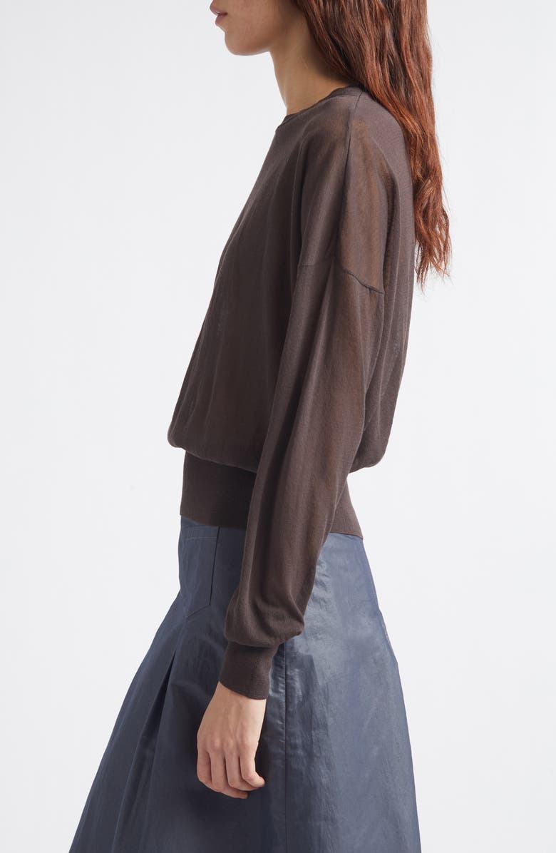 Paloma Wool Leds Sheer Organic Cotton Blend Sweater, Alternate, color, Brown