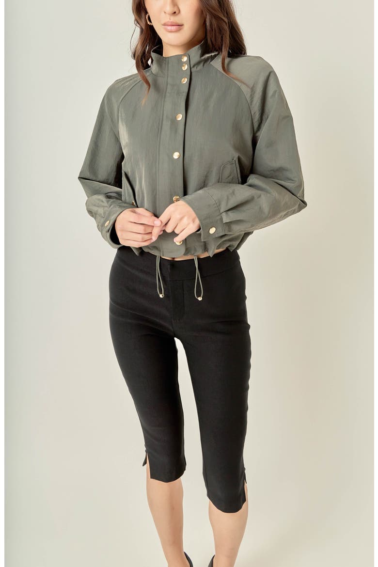 Snap Bomber Jacket, Alternate, color, CHARCOAL