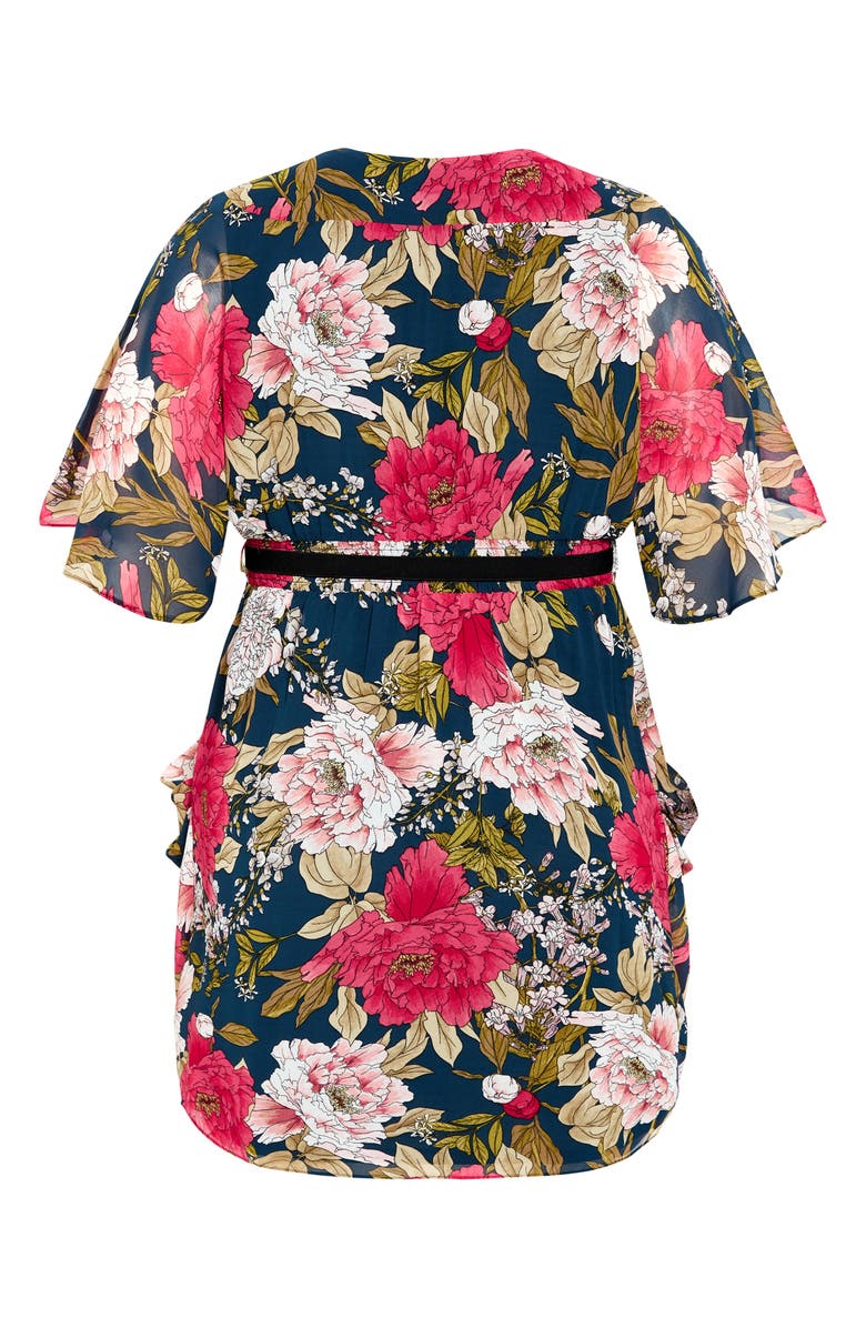 City Chic Frida Floral Faux Wrap Dress, Alternate, color, 