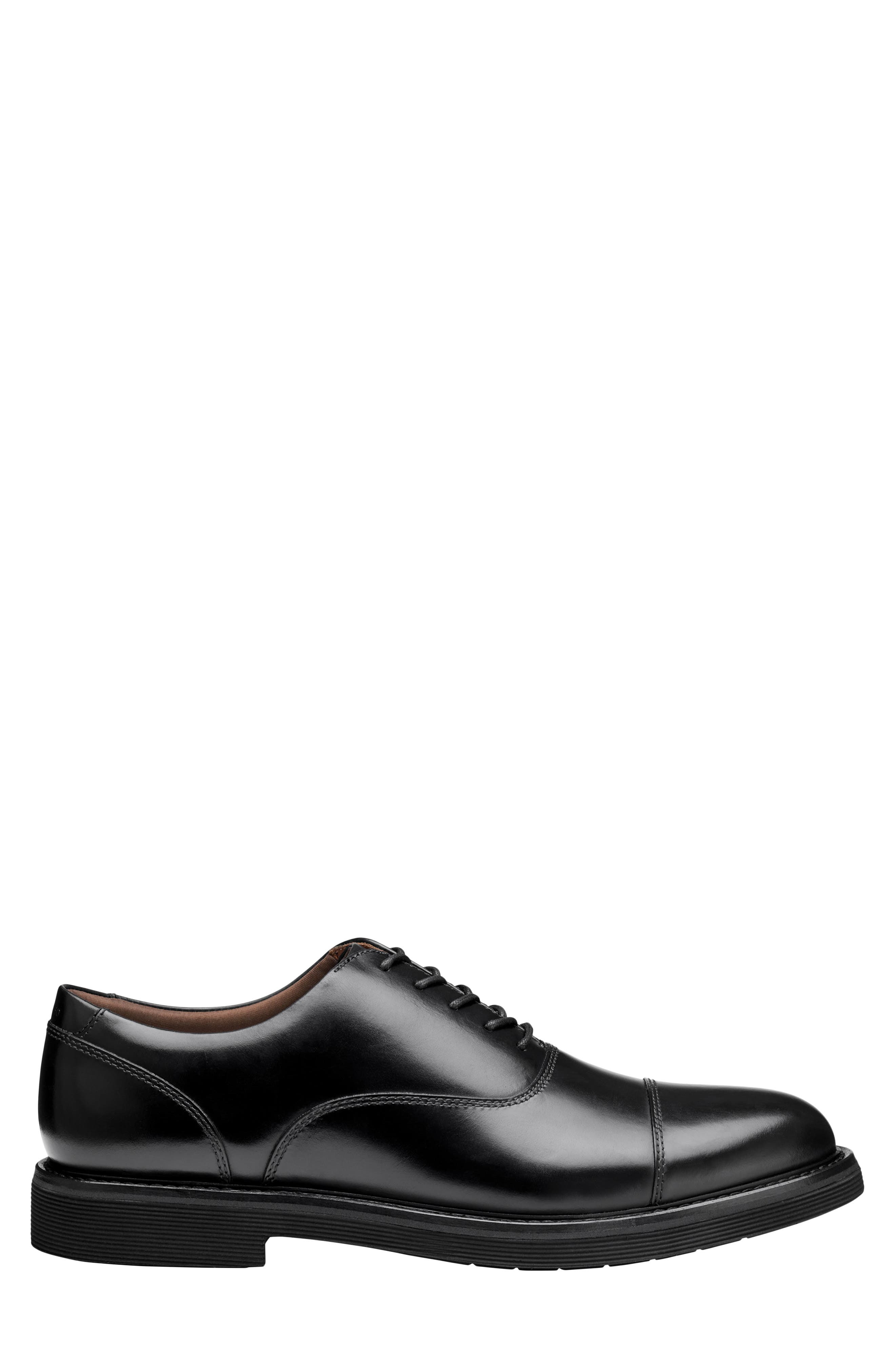 Johnston & Murphy Tyson Cap Toe Oxford, Alternate, color, Black Full Grain