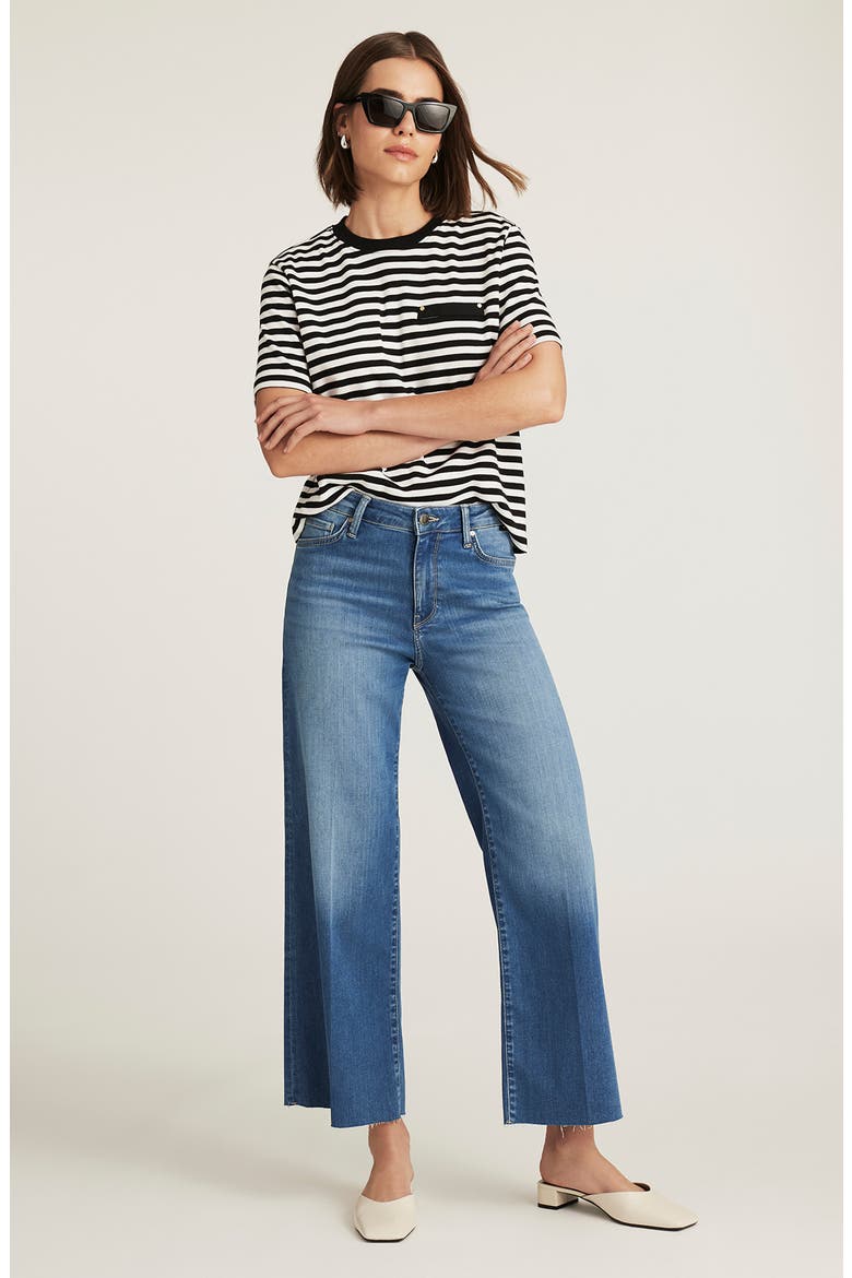 Paloma Raw Hem Wide Leg Jeans, Alternate, color, LIGHT BRUSHED FEATHER LUXE