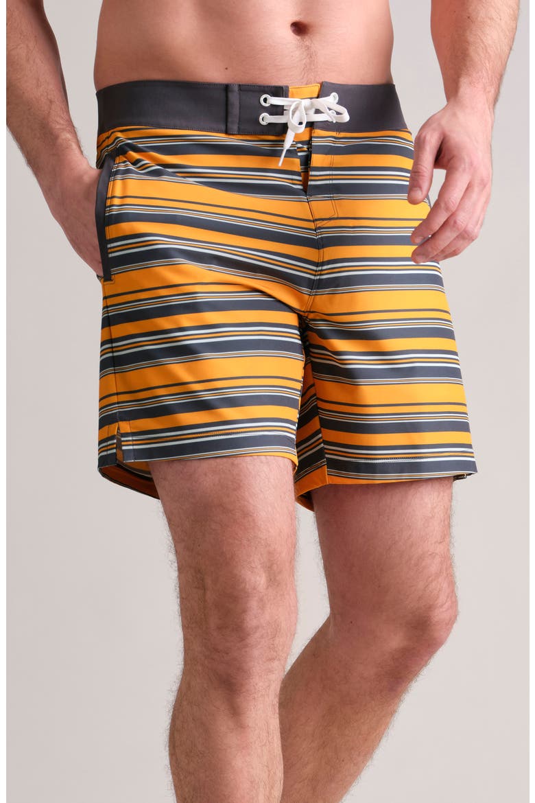 7-Inch Point Break Water Repellent Board Shorts, Main, color, AUTUMN GOLD MULTI STRIPE
