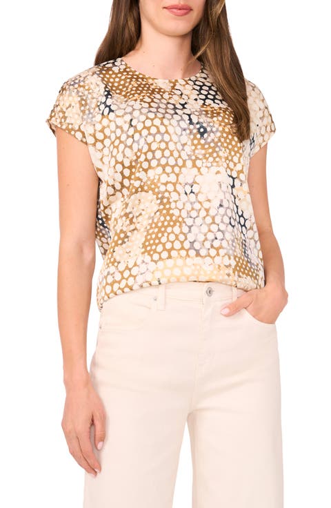 Print Cap Sleeve Top