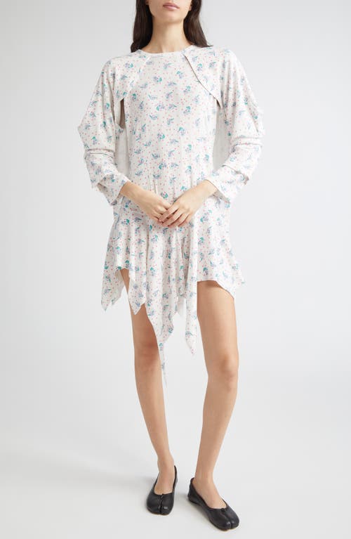 ASHLEY WILLIAMS ASHLEY WILLIAMS BUNNY WINGS LONG SLEEVE POINTELLE ASYMMETRIC MINIDRESS 
