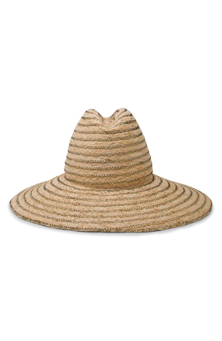 Gigi Burris Millinery Requiem Zigzag Packable Raffia Fedora, Alternate, color, Beige/Black