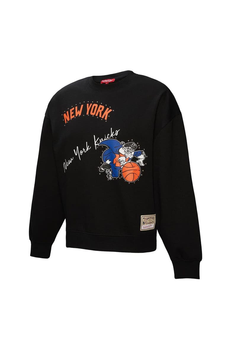 Women's Mitchell & Ness Black New York Knicks Hardwood Classics Home Team Pullover Sweatshirt, Alternate, color, Black