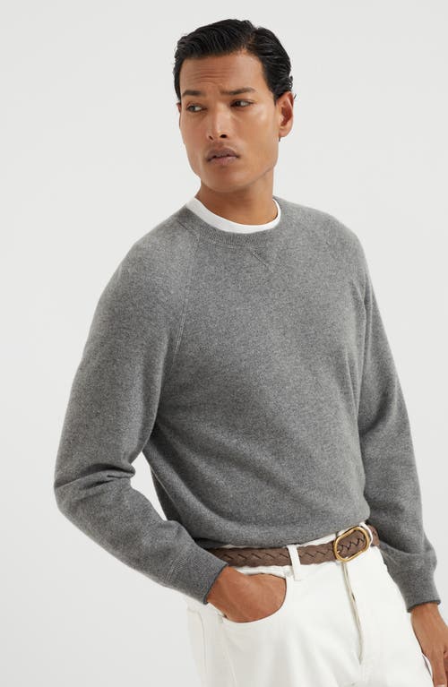 Brunello Cucinelli Cashmere Raglan-sleeve Sweater In Dark Grey