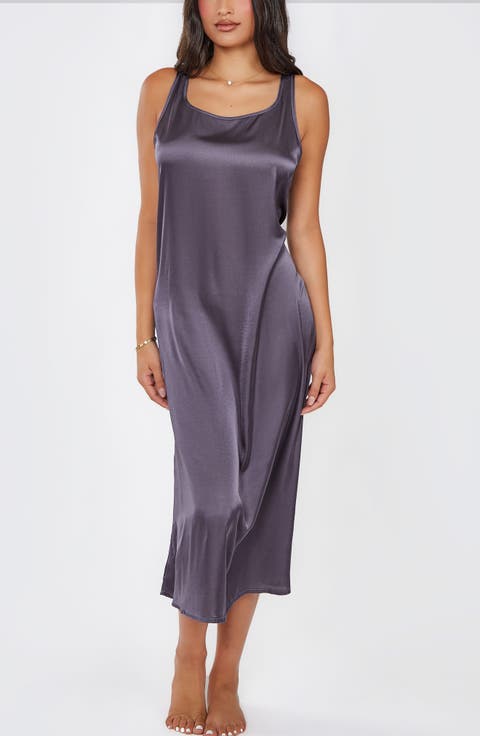 Minimalist Satin Ballet-Length Sleep Gown