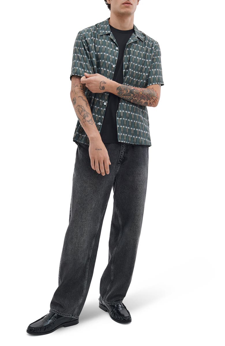 rag & bone Avery Printed Button-Up Shirt, Alternate, color, Indigo Stripe