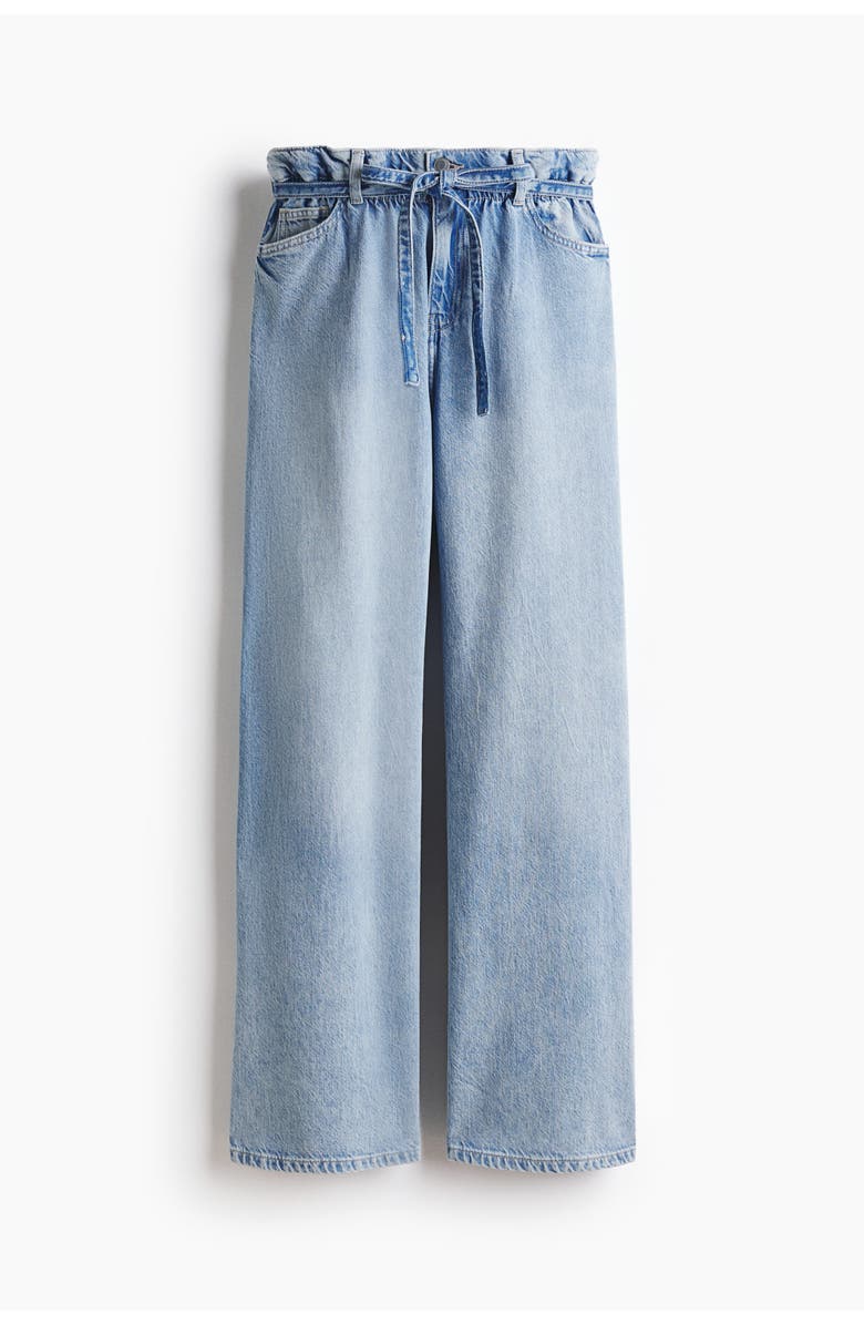 H&M Belted Paper Bag Jeans, Main, color, 