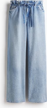 H&M Belted Paper Bag Jeans