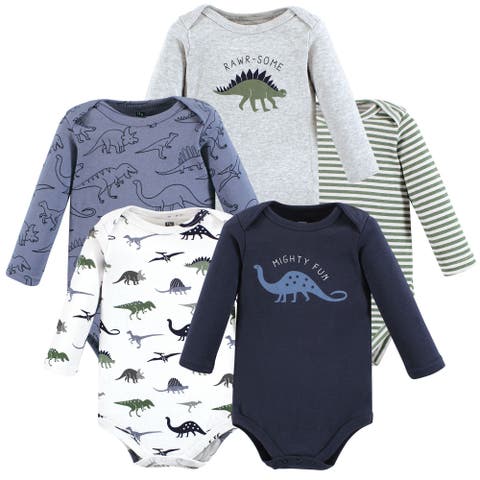 Cotton Long-Sleeve Bodysuits 5-Pack