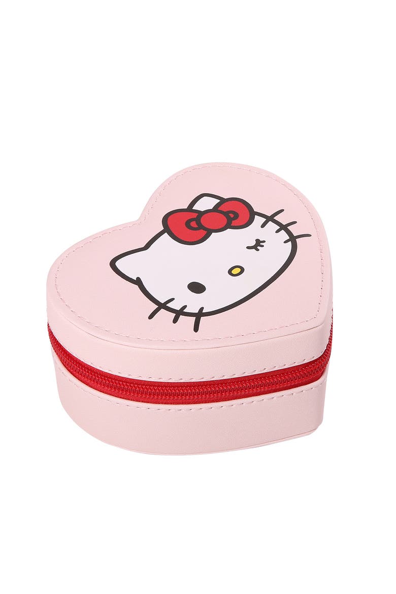 Heart Shaped Jewelry Travel Case, Main, color, Pink