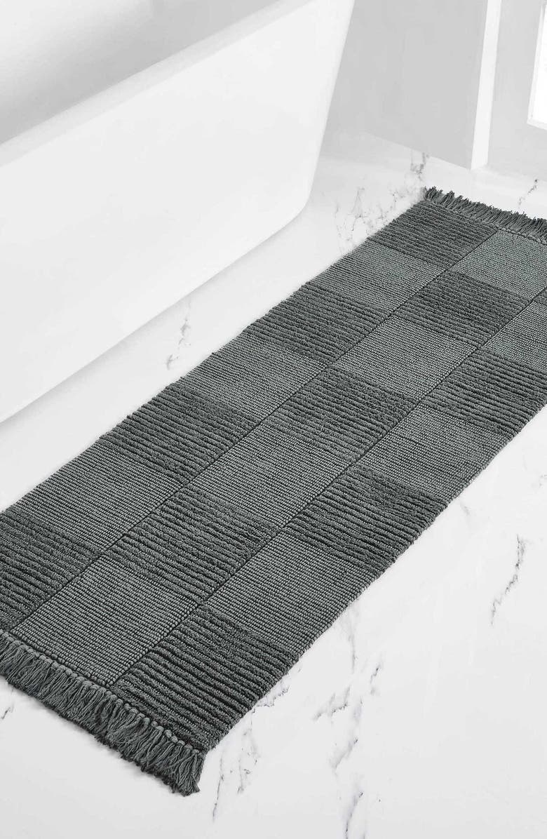 VCNY HOME Stonewashed Cotton Bath Rug, Alternate, color, Black