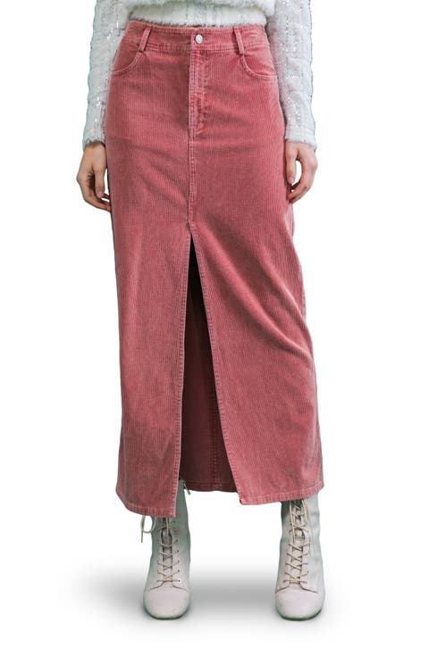 Washed Corduroy Maxi Skirt