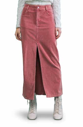 FLYING TOMATO Washed Corduroy Maxi Skirt