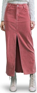 FLYING TOMATO Washed Corduroy Maxi Skirt