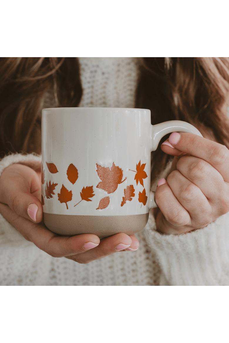 Fall Leaves 14 oz Stoneware Coffee Mug, Alternate, color, Cream