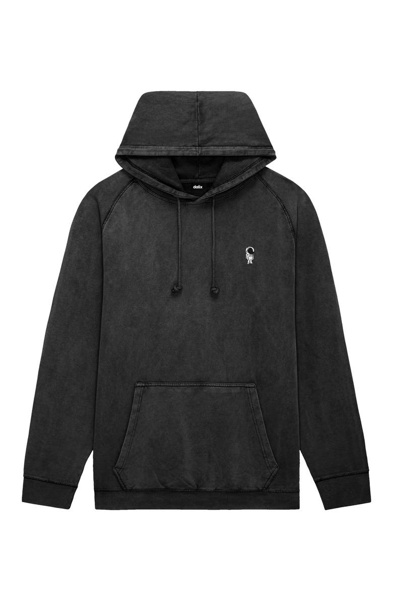 Dalix Astronaut Midweight Mineral Washed Hoodie, Main, color, Black
