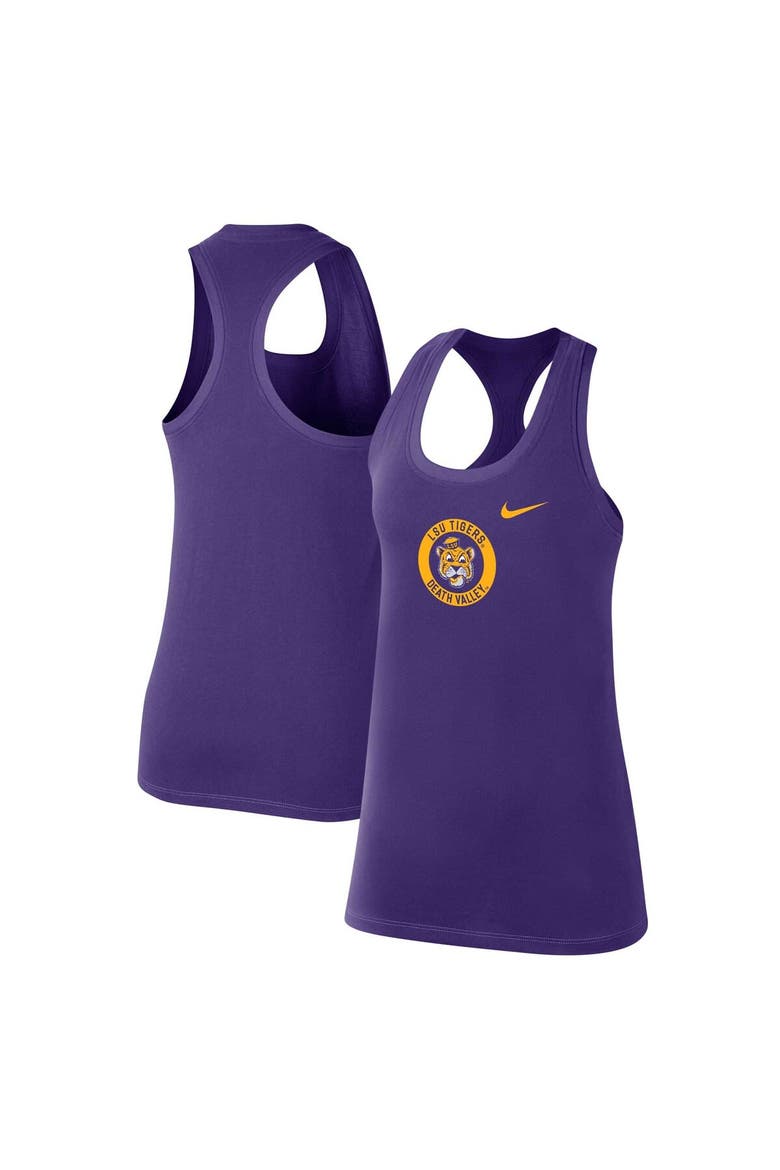 Women's Nike Purple LSU Tigers Modern Circle Racerback Tank Top, Main, color, Purple