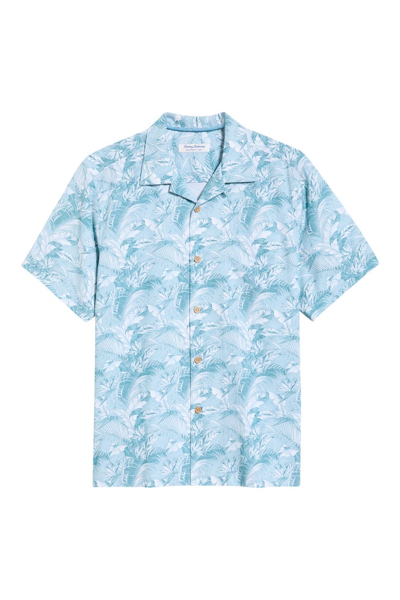 Balboa Fronds Print Camp Shirt, Alternate, color, BLUE CHAISE