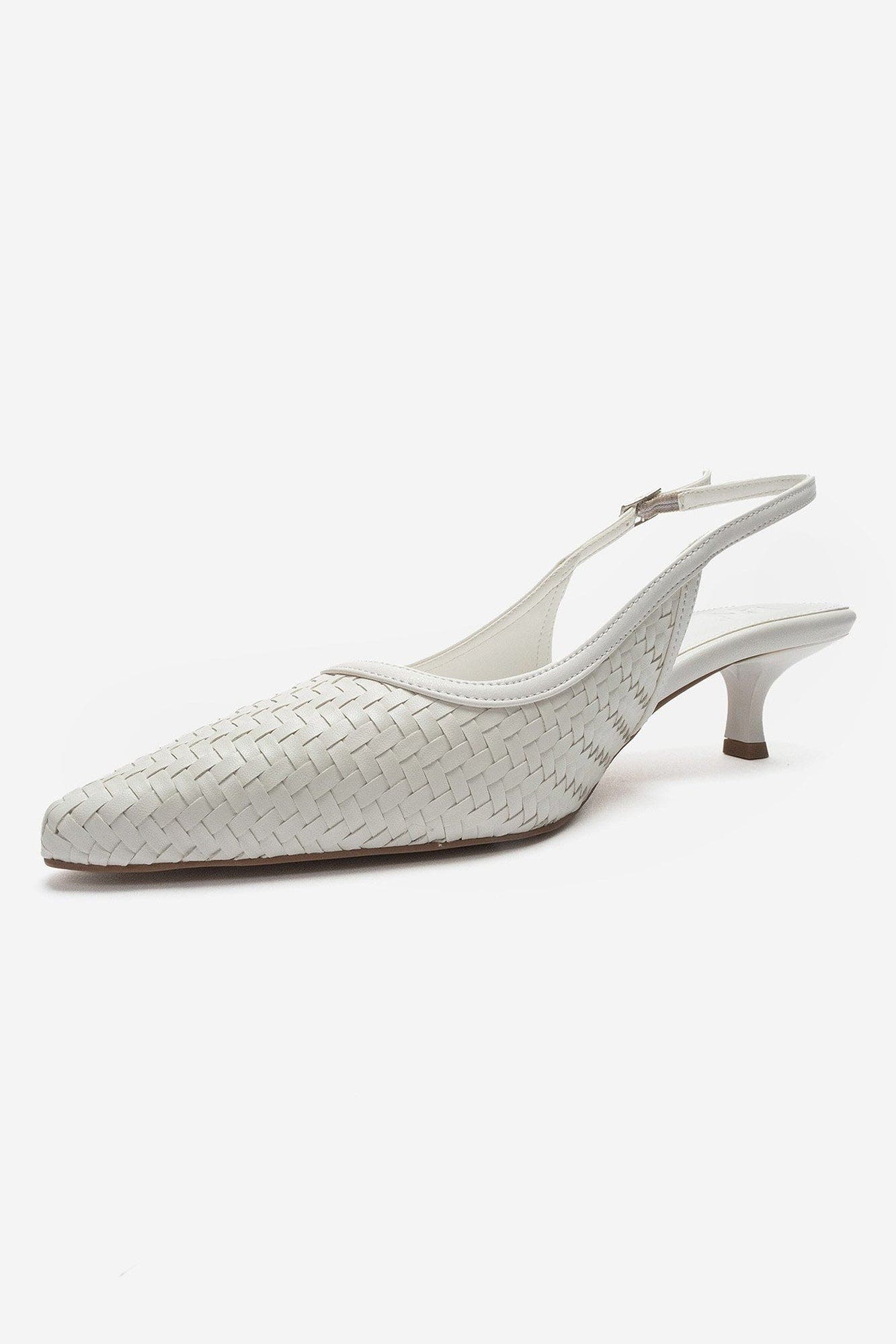 Fendrix Kitten Heel Slingback Pump, Alternate, color, White
