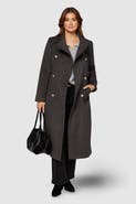 Wallis Double Breasted Tab Detail Funnel Coat