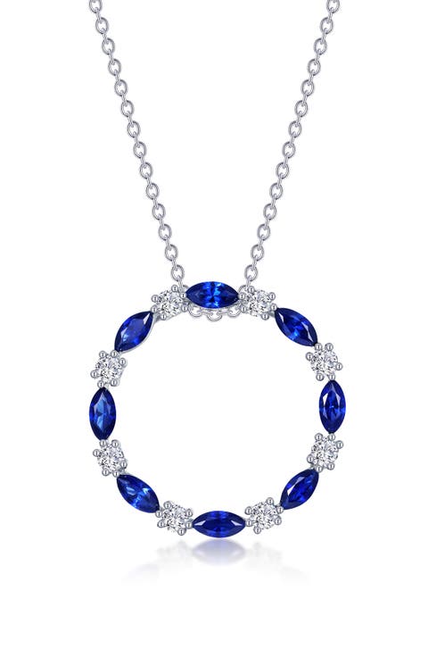 Fancy Lab Grown Sapphire Pendant Necklace