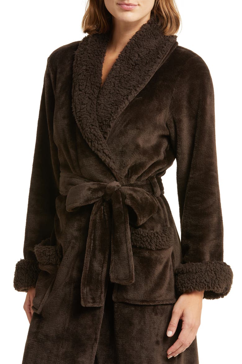 Plush Robe, Alternate, color, ESPRESSO