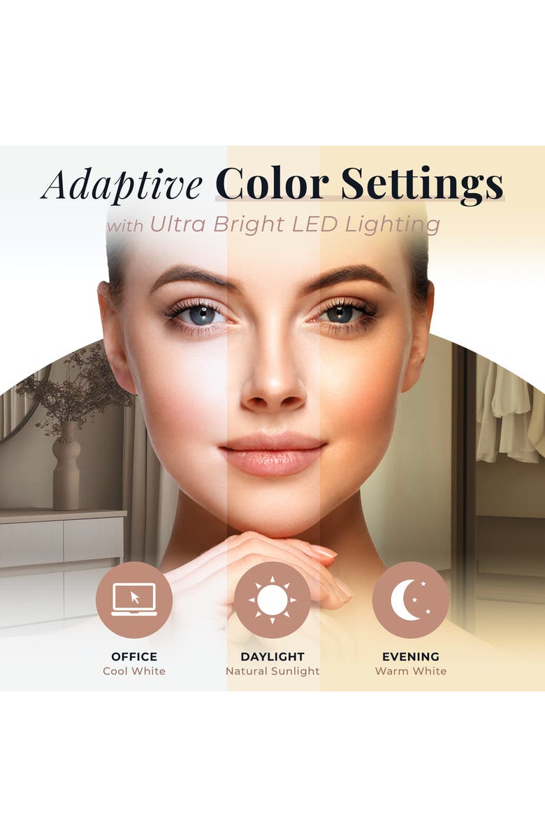 Zadro Scalloped Edge Hollywood LED Vanity Mirror, Alternate, color, Chocolate