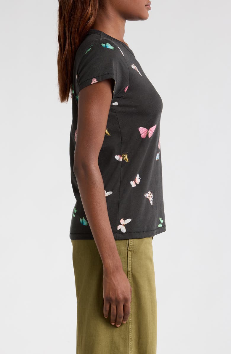 rag & bone Ozzy Butterfly Print Cotton Blend T-Shirt, Alternate, color,