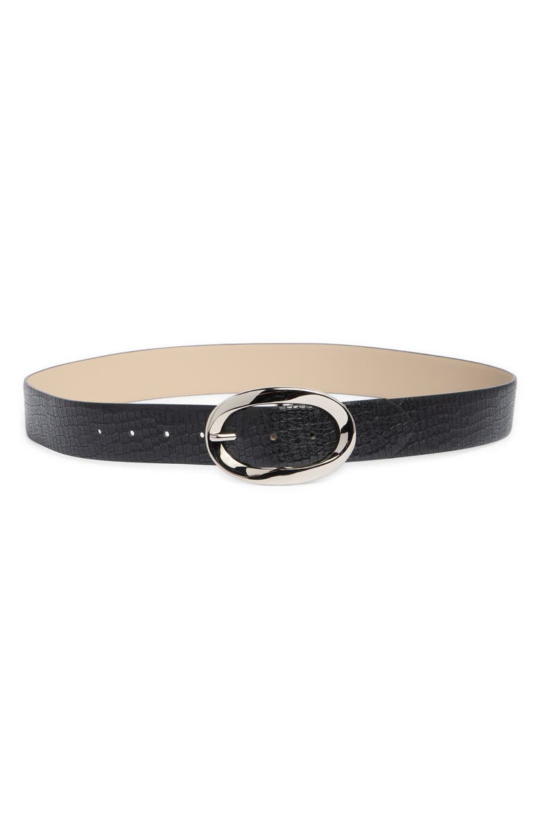 Vince Camuto Croc Embossed Leather Belt, Main, color, 