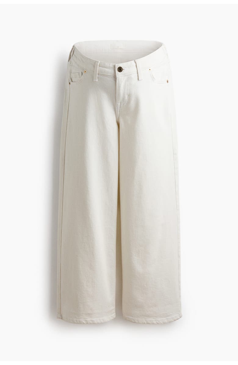 H&M Mama Wide Low Waist Ankle Jeans, Main, color, White
