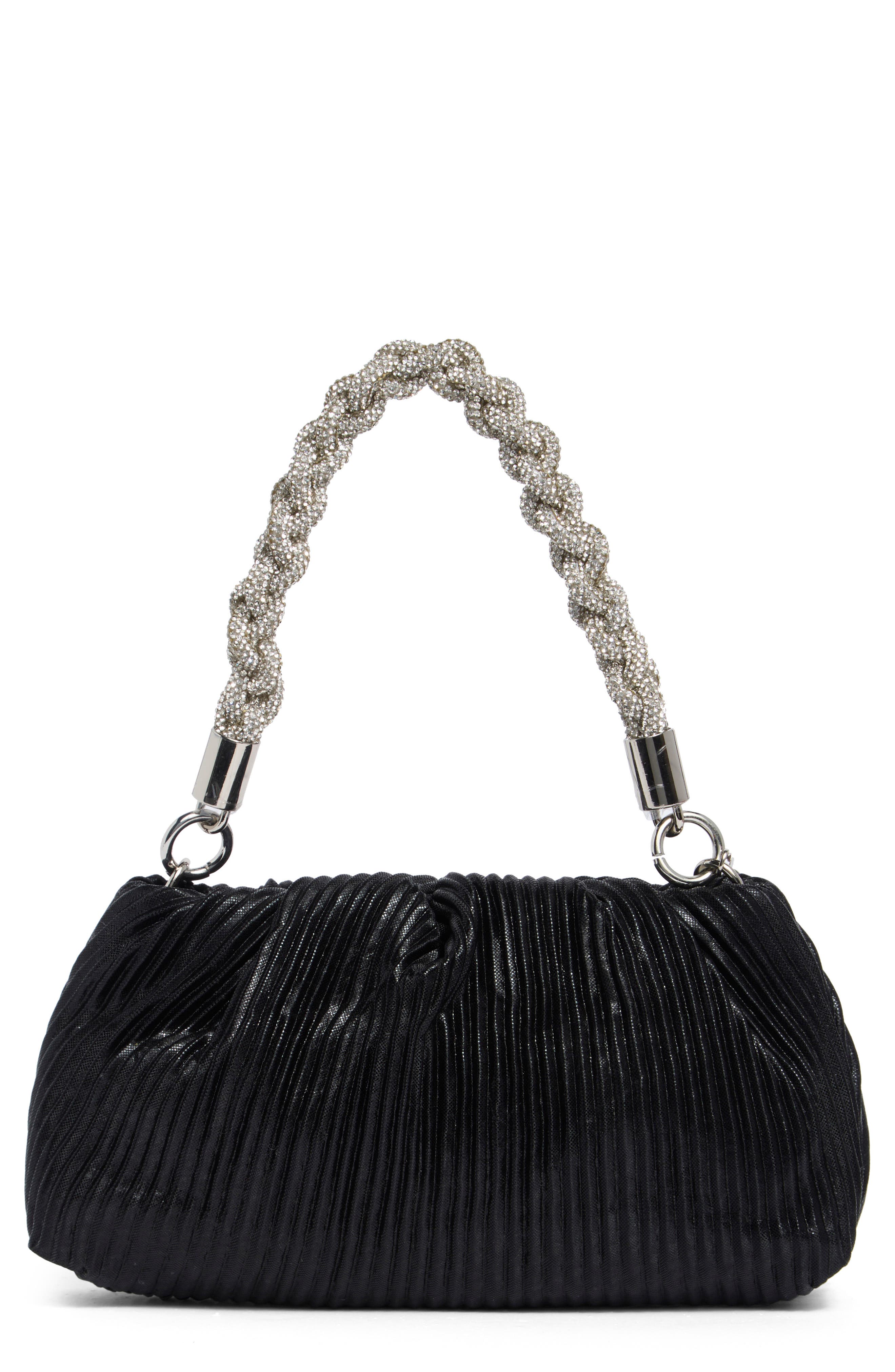 Jessica McClintock Florian Pleated Metallic Shoulder Bag