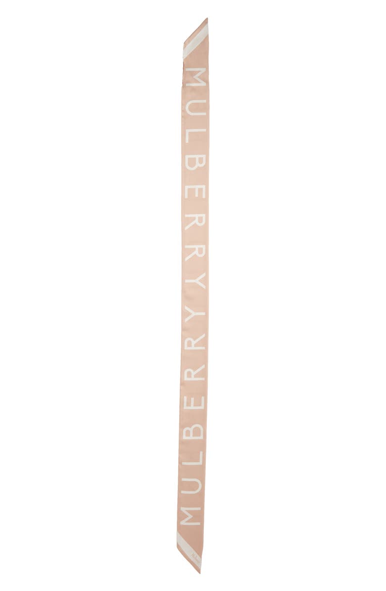 Mulberry Logo Skinny Scarf, Main, color, 