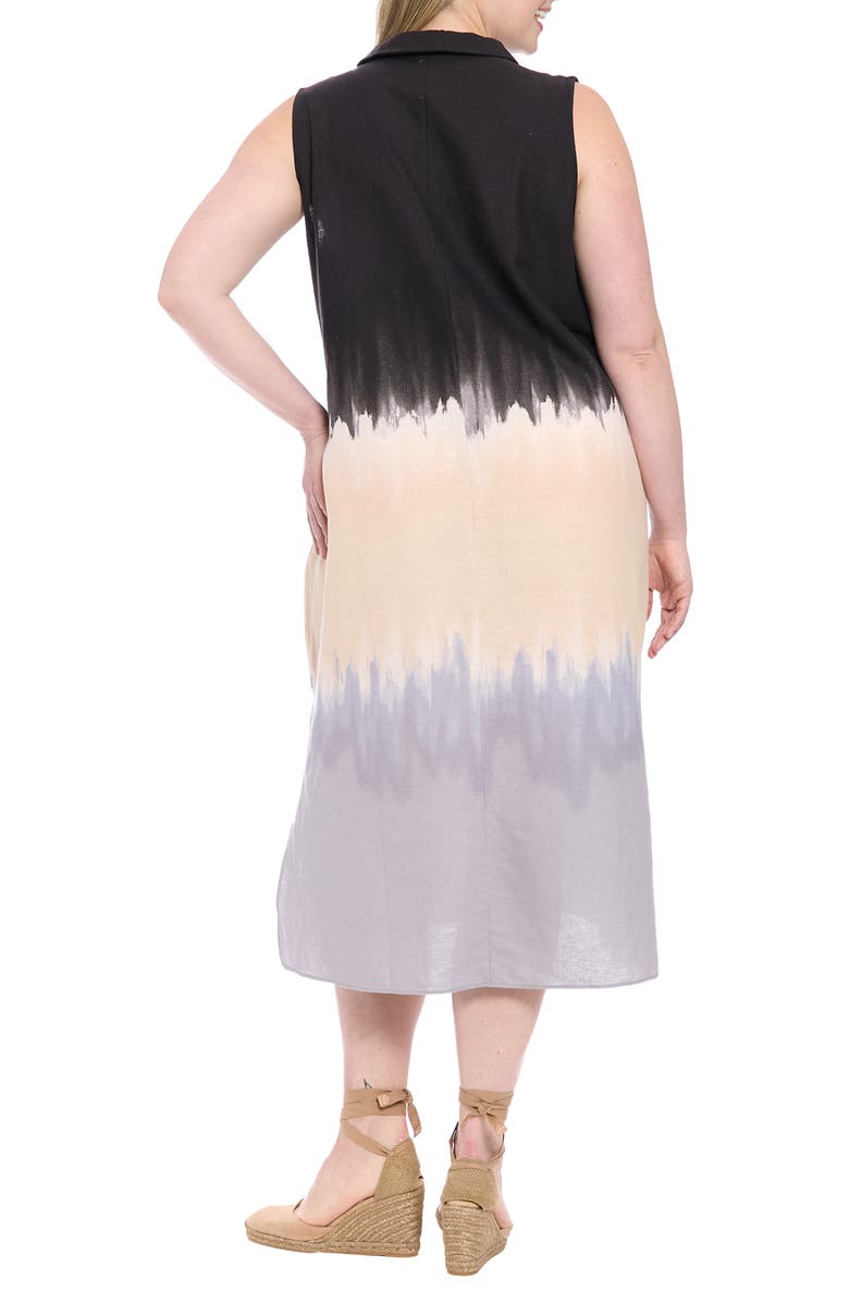 London Times Collared Sleeveless Shift Dress, Alternate, color,