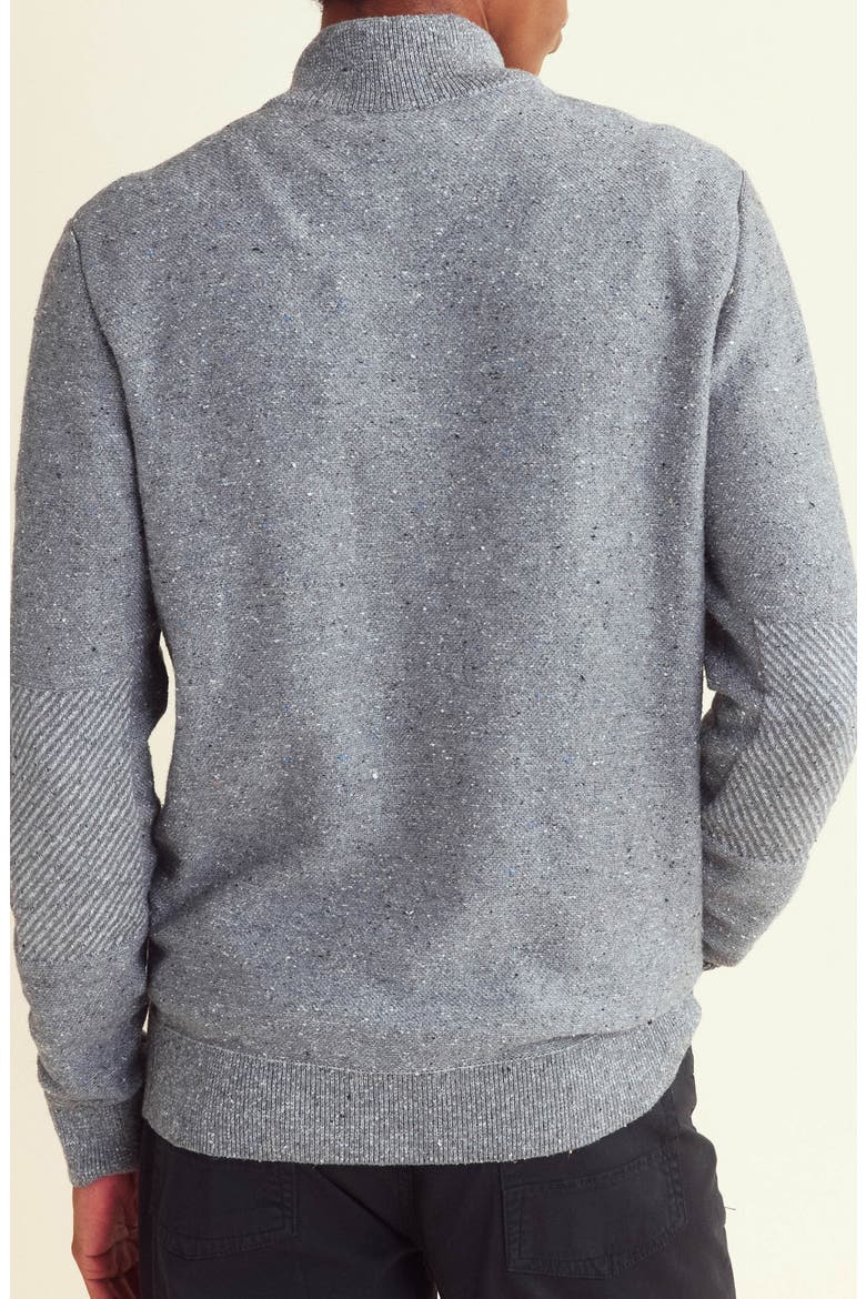Bird's Eye Half Zip Sweater, Alternate, color, GREY MELANGE