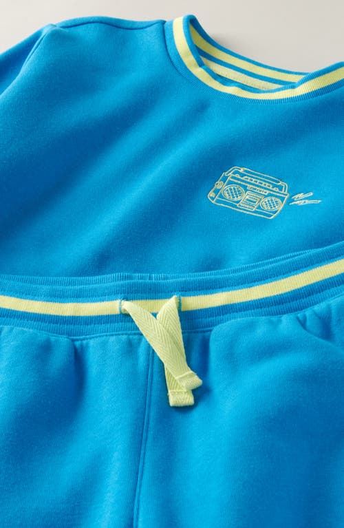 Tucker + Tate Kids' Embroidered Fleece Crewneck Sweatshirt & Joggers Set In Blue