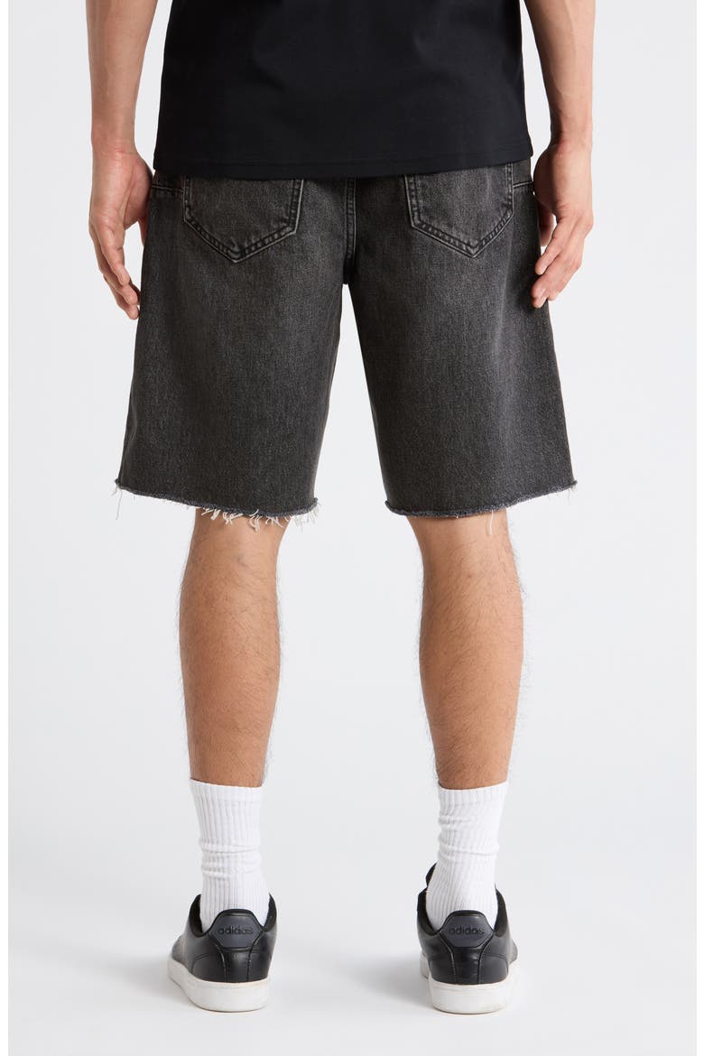Kamari Denim Cutoff Shorts, Alternate, color, BLACK