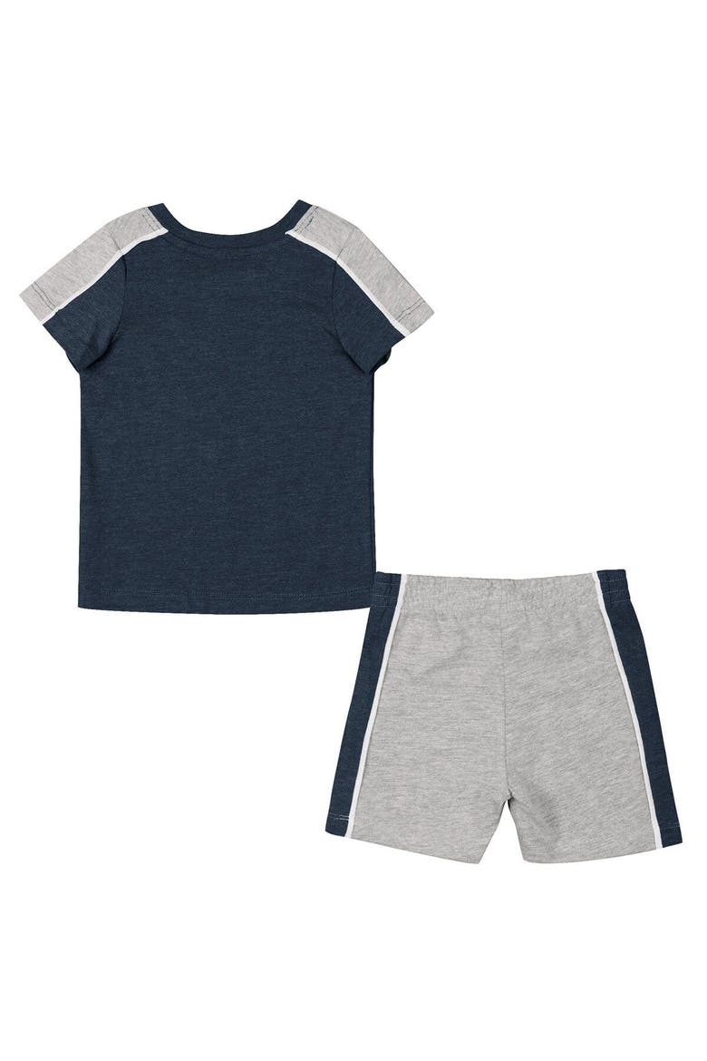 Infant Colosseum Navy/Heather Gray Penn State Nittany Lions Norman T-Shirt & Shorts Set, Alternate, color, Navy