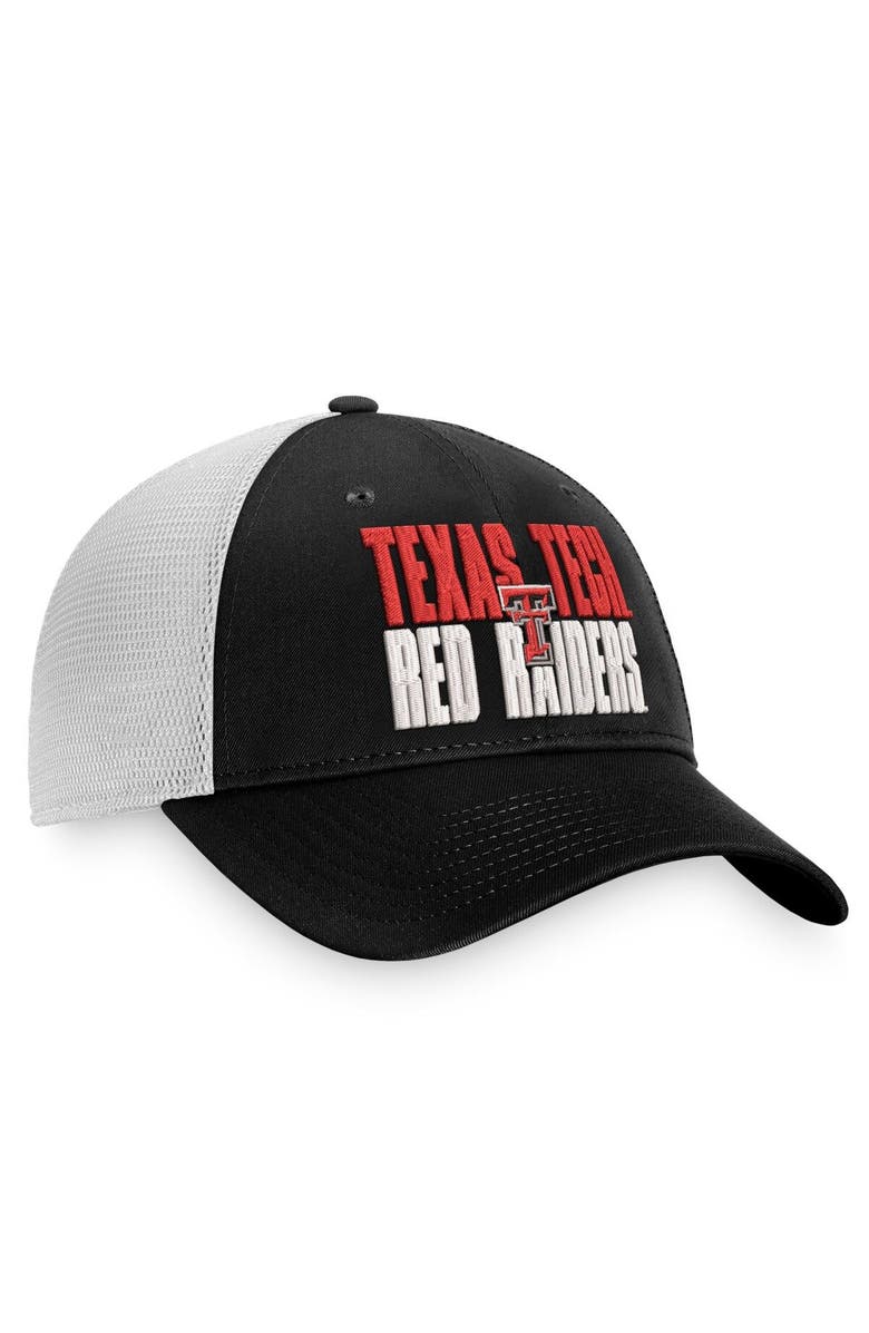 TOP OF THE WORLD Men's Top of the World Black/White Texas Tech Red Raiders Stockpile Trucker Snapback Hat, Alternate, color, Black