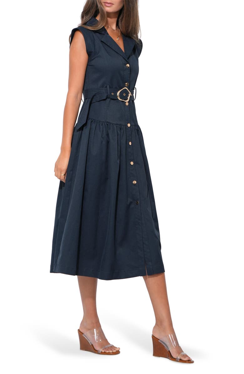 Adelyn Rae Olivia Shirtdress, Alternate, color, Dark Navy