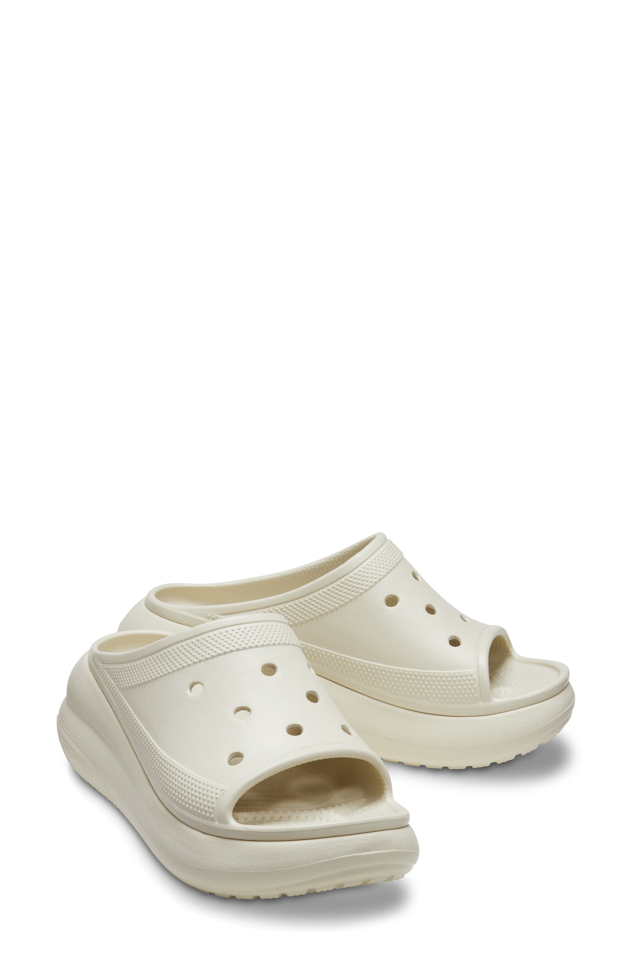 Crush Platform Slide Sandal, Alternate, color, BONE