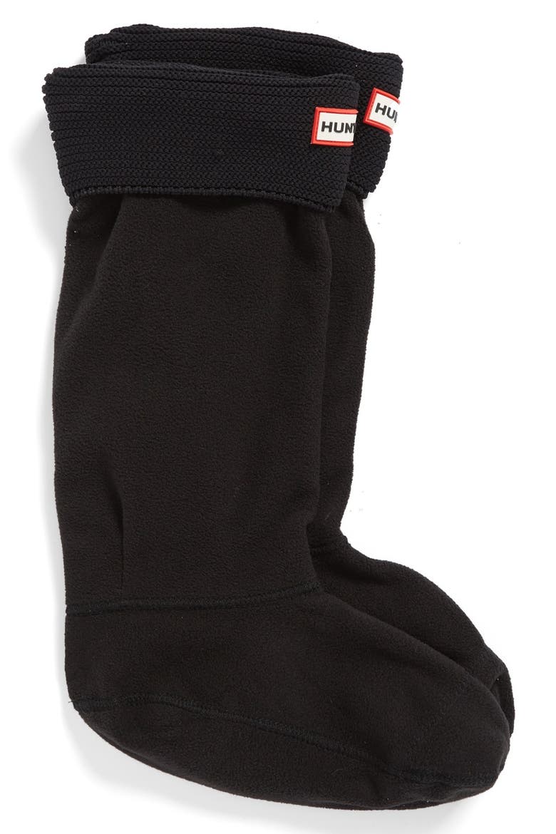 'Garter Cuff' Fleece Boot Socks  (Nordstrom Exclusive), Alternate, color, BLACK