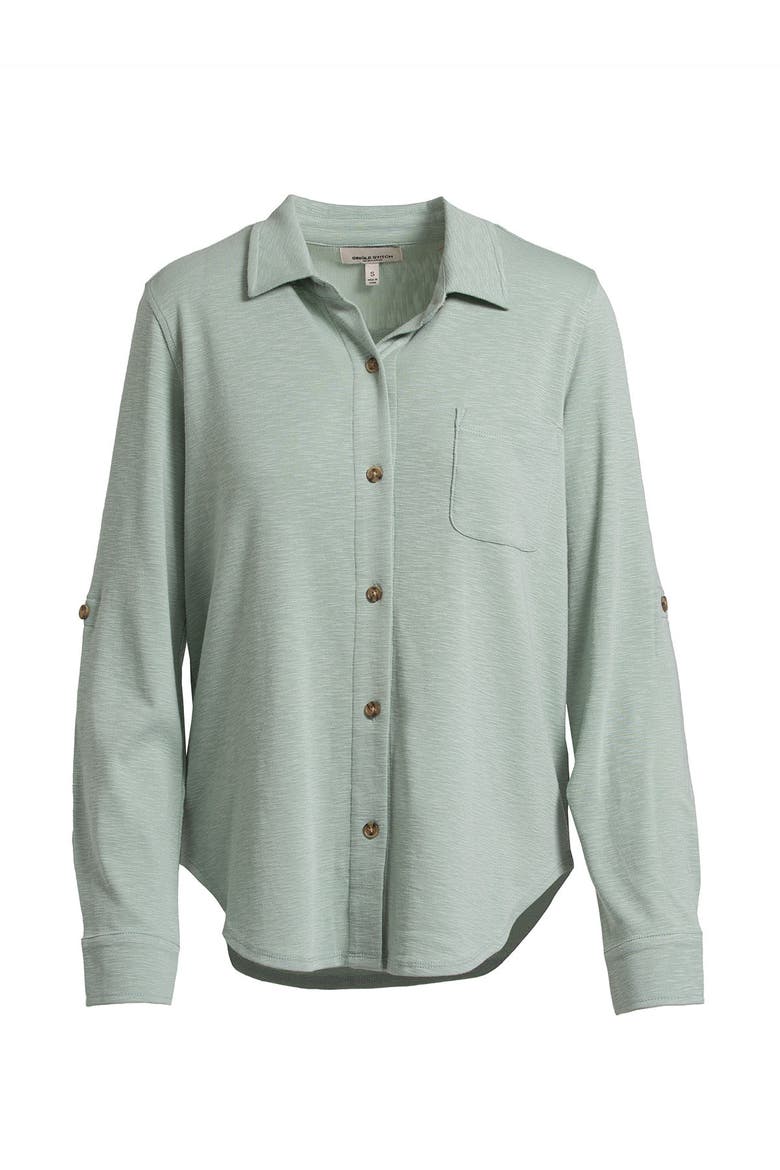 Knit Button-Up Shirt, Alternate, color, Pink Shadow