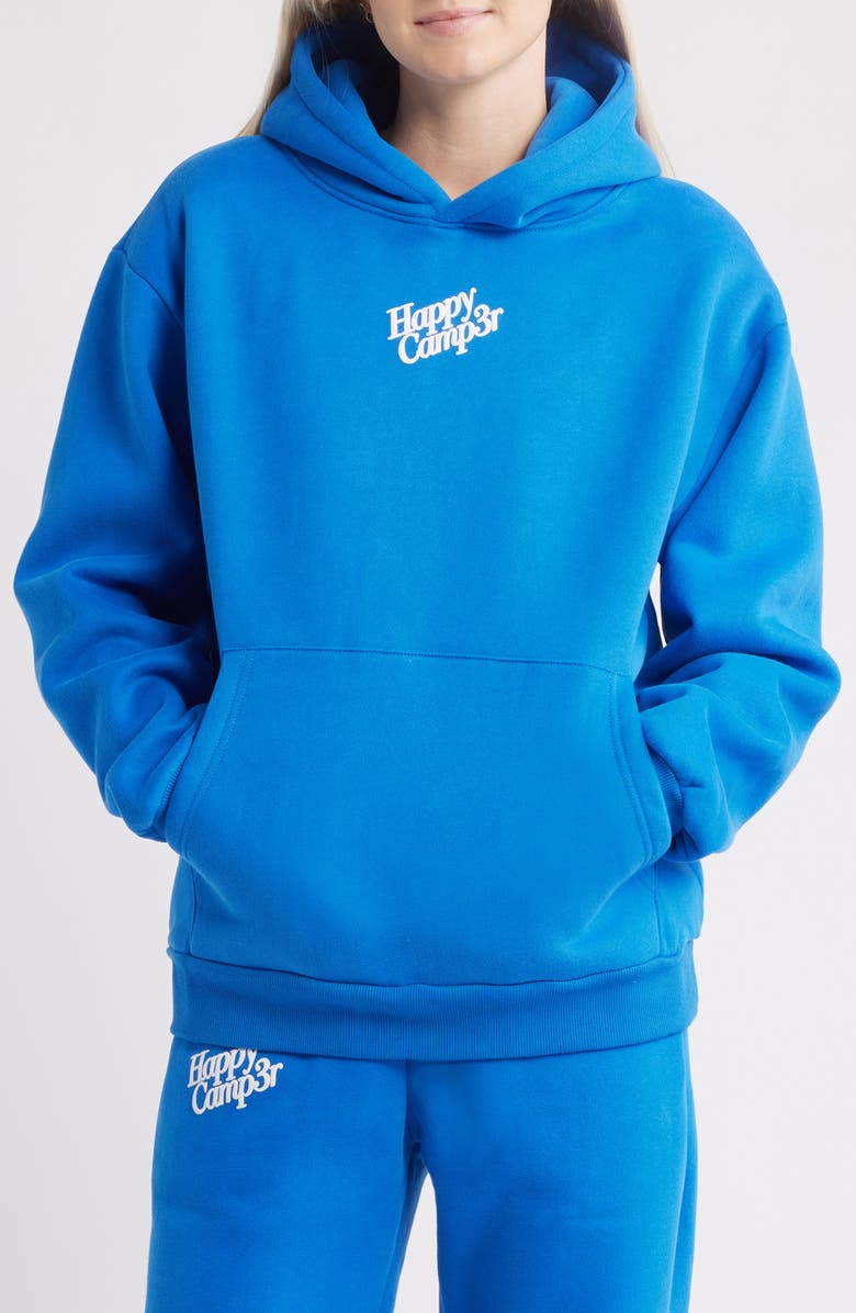 HAPPY CAMP3R Puff Series Core Logo Cotton Blend Hoodie, Main, color, Royal Blue